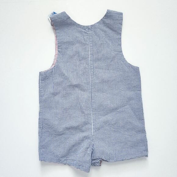 Vintage Just Ducky Reversible Baby Boy Romper Nautical Seersucker Size 24 Months - Picture 7 of 11